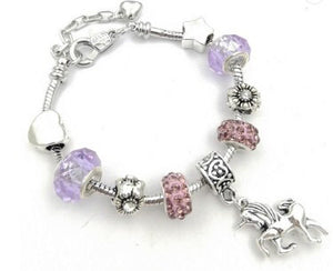 FULL LINK UNICORN PENDANT KIDS CHARM BRACELETS