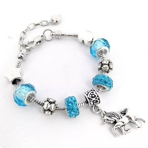 FULL LINK UNICORN PENDANT KIDS CHARM BRACELETS