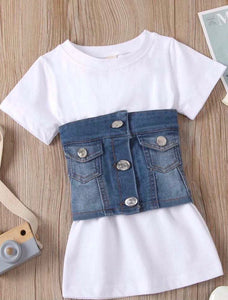 Denim Corset Tee-Dress